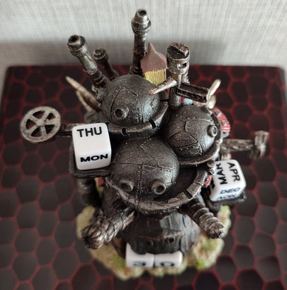 Vintage* Official Ghibli Howl Figure Perpetual Dice Calendar • Howls Moving Castle Home Decor/Interior Diorama - Kamaji Market