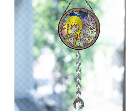 Vintage* Official Ghibli Howl Sun Catcher/Wall Hanging • Howls Moving Castle Glass Home Decor/Interior Design - Kamaji Market