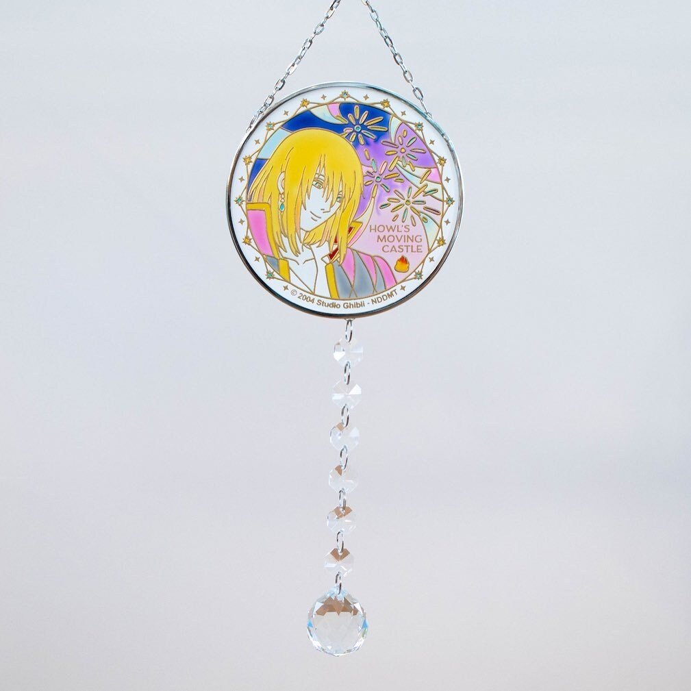 Vintage* Official Ghibli Howl Sun Catcher/Wall Hanging • Howls Moving Castle Glass Home Decor/Interior Design - Kamaji Market