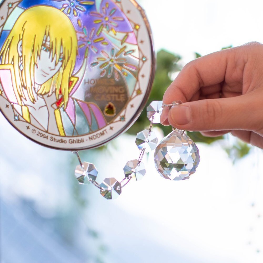 Vintage* Official Ghibli Howl Sun Catcher/Wall Hanging • Howls Moving Castle Glass Home Decor/Interior Design - Kamaji Market