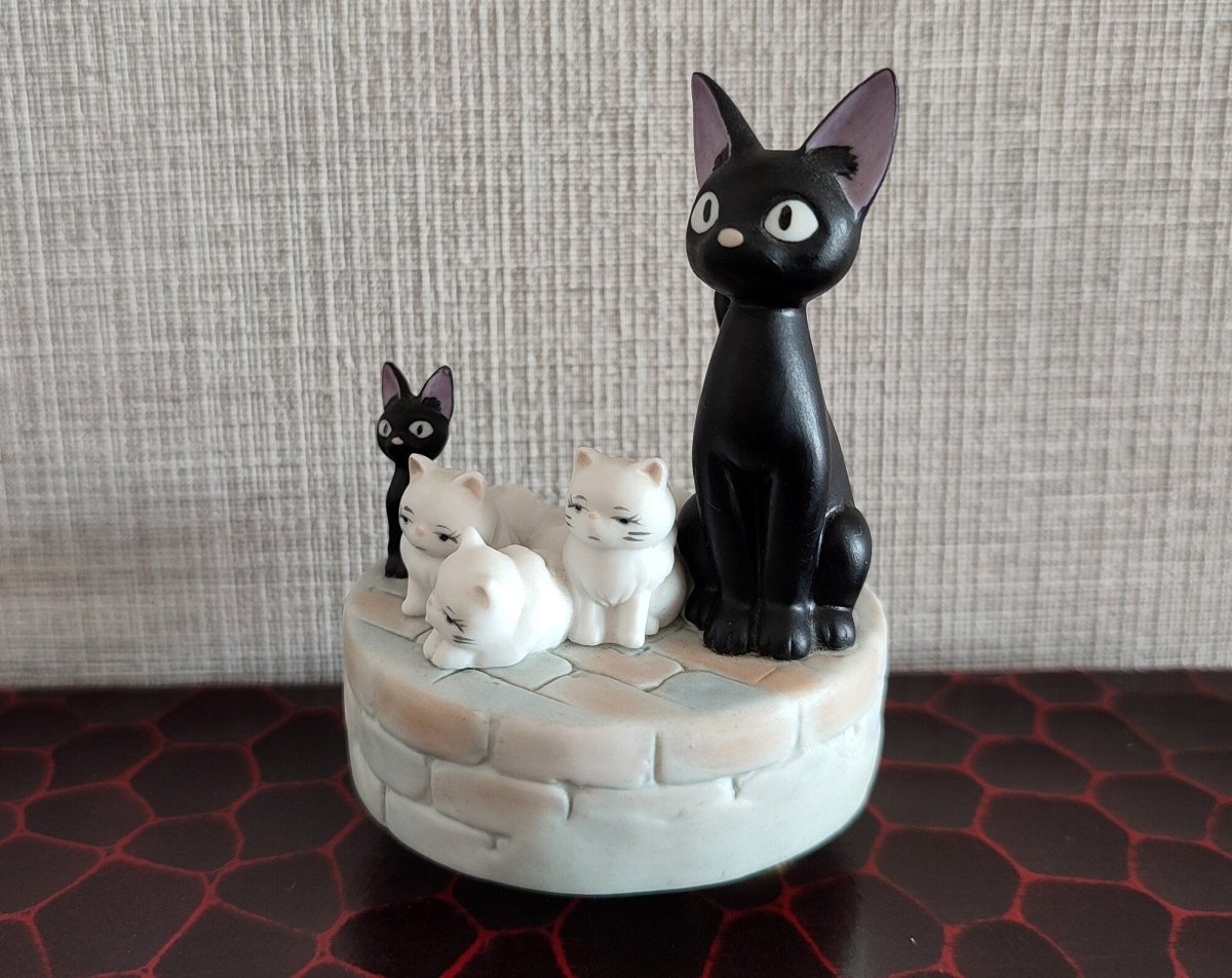 Vintage* Official Ghibli Jiji Figure/Music Box • Kikis Delivery Service Figurine/Replica/Home Decor/Interior Diorama - Kamaji Market