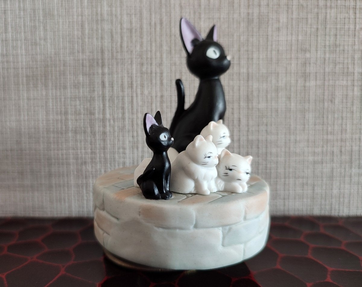 Vintage* Official Ghibli Jiji Figure/Music Box • Kikis Delivery Service Figurine/Replica/Home Decor/Interior Diorama - Kamaji Market
