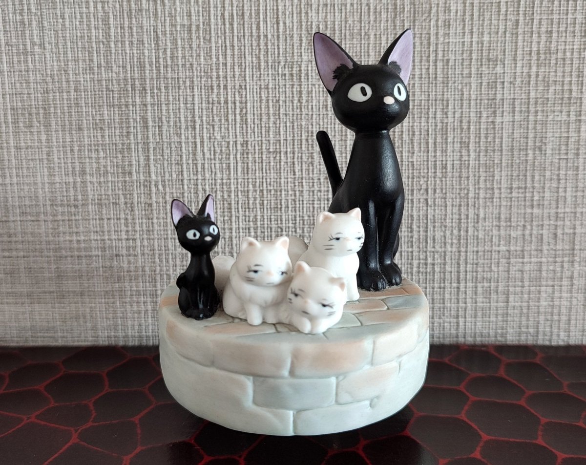 Vintage* Official Ghibli Jiji Figure/Music Box • Kikis Delivery Service Figurine/Replica/Home Decor/Interior Diorama - Kamaji Market