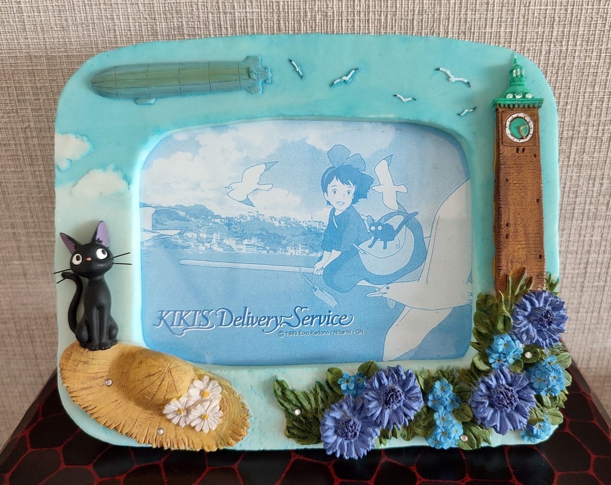 Vintage* Official Ghibli Jiji Photo Frame/Interior Diorama • Kikis Delivery Service Figure/Figurine/Home Decor - Kamaji Market