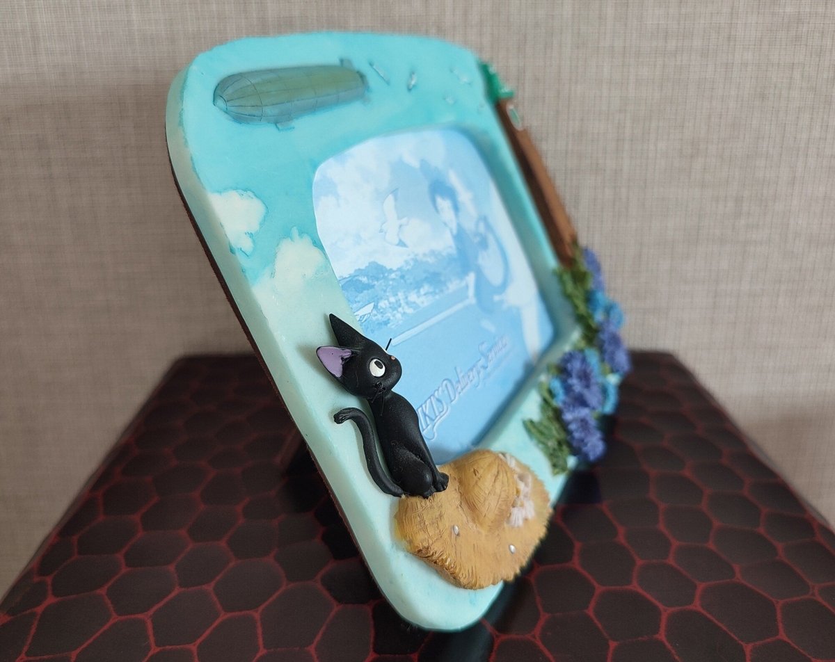 Vintage* Official Ghibli Jiji Photo Frame/Interior Diorama • Kikis Delivery Service Figure/Figurine/Home Decor - Kamaji Market