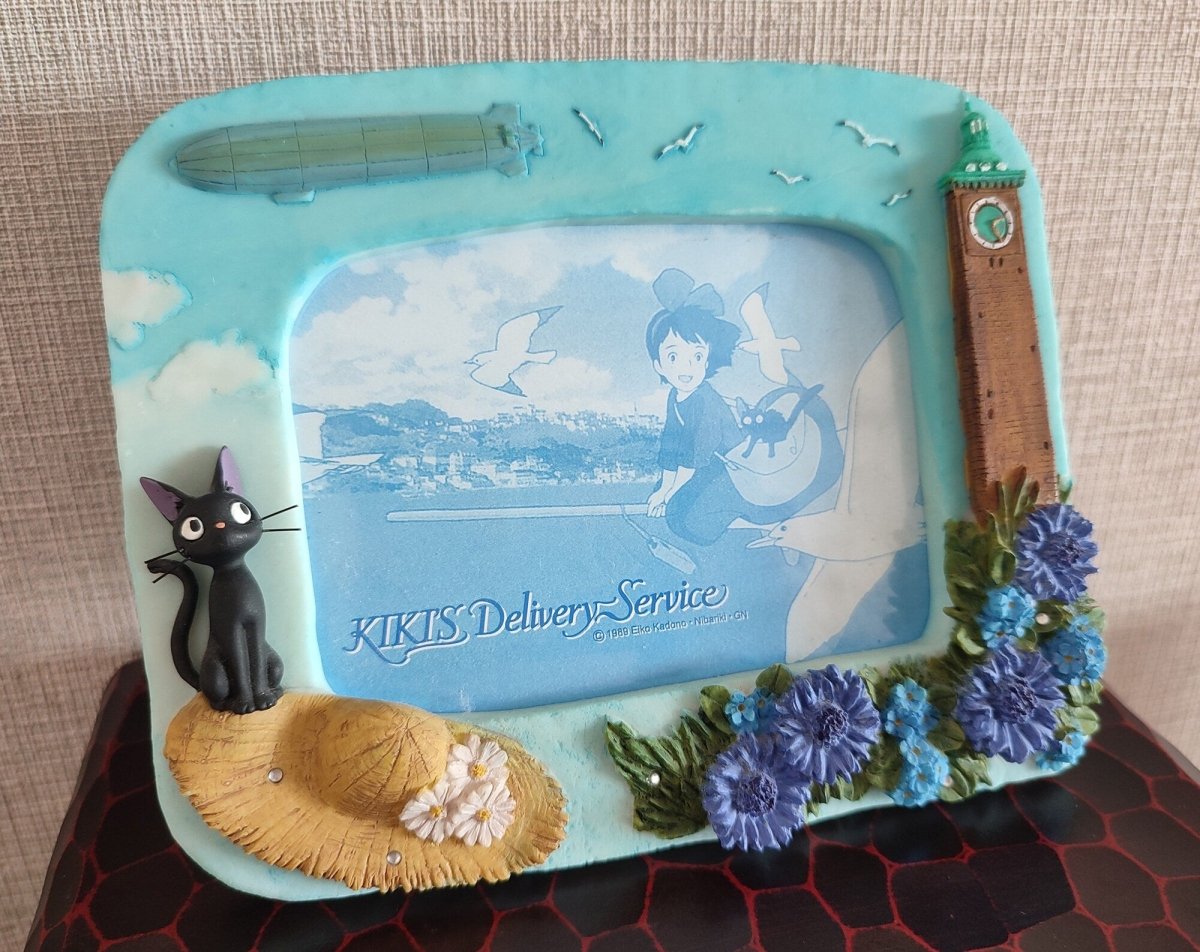 Vintage* Official Ghibli Jiji Photo Frame/Interior Diorama • Kikis Delivery Service Figure/Figurine/Home Decor - Kamaji Market