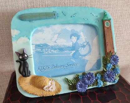 Vintage* Official Ghibli Jiji Photo Frame/Interior Diorama • Kikis Delivery Service Figure/Figurine/Home Decor - Kamaji Market