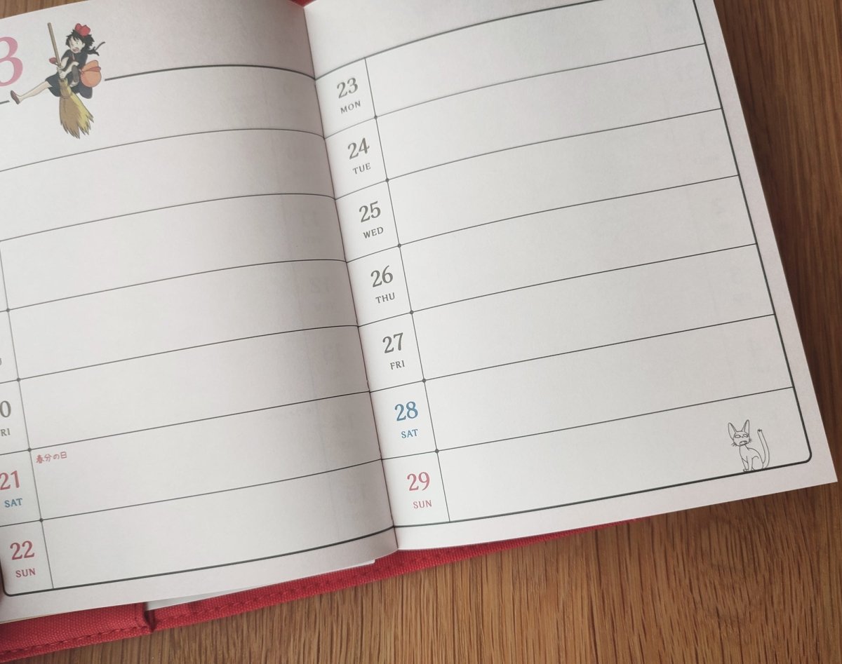 Vintage* Official Ghibli Jiji Planner with Book Cover • Kikis Delivery Service Gigi Notepad/Diary/Schedule Book/Notebook • Japanese Stationery - Kamaji Market