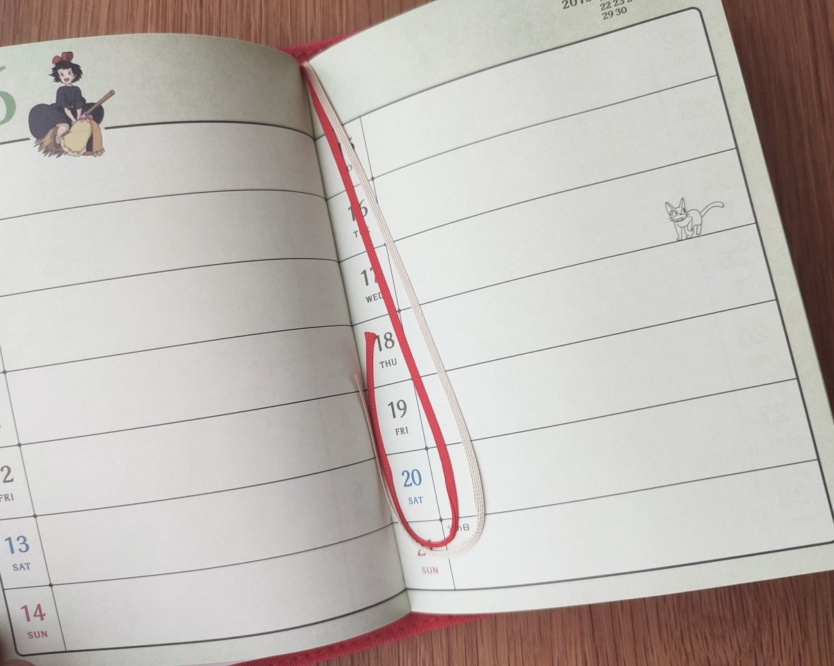 Vintage* Official Ghibli Jiji Planner with Book Cover • Kikis Delivery Service Gigi Notepad/Diary/Schedule Book/Notebook • Japanese Stationery - Kamaji Market