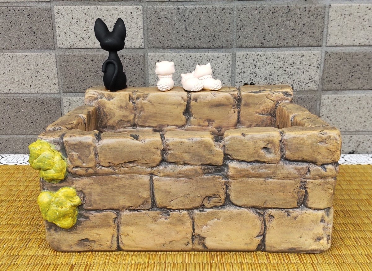 Vintage* Official Ghibli Jiji Planter/Figure • Kikis Delivery Service Pot/Holder/Figurine/Replica/Diorama/Interior Decor/ - Kamaji Market