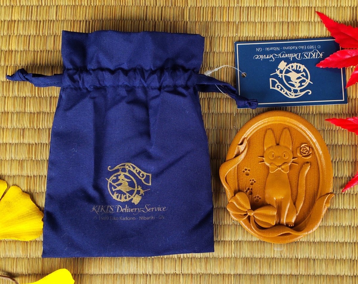 Vintage* Official Ghibli Jiji Pocket Mirror • Kikis Delivery Service Compact Makeup Portable Hand Mirror - Kamaji Market