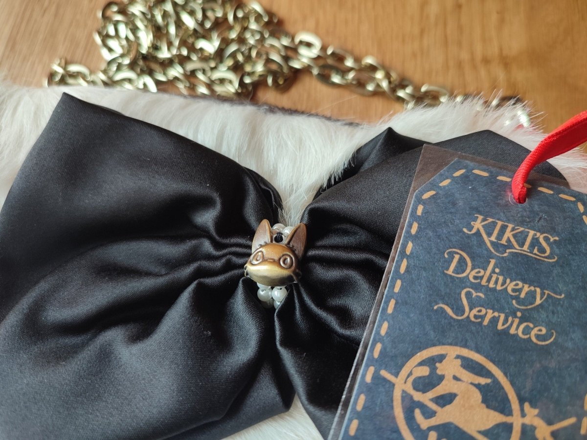 Vintage* Official Ghibli Jiji Pouch/Clutch • Kikis Delivery Case/Cosmetic Bag/Wallet/Makeup Bag/Purse - Kamaji Market