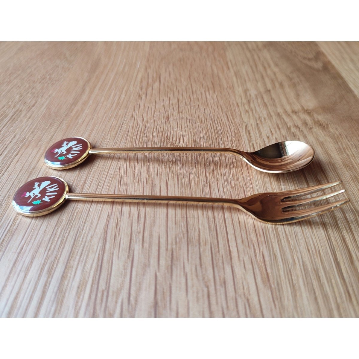 Vintage* Official Ghibli Jiji Teaspoon/Fork Set • Kiki's Delivery Service Japanese Table Spoon/Cutlery/Tableware - Kamaji Market