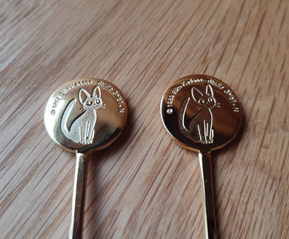 Vintage* Official Ghibli Jiji Teaspoon/Fork Set • Kiki's Delivery Service Japanese Table Spoon/Cutlery/Tableware - Kamaji Market