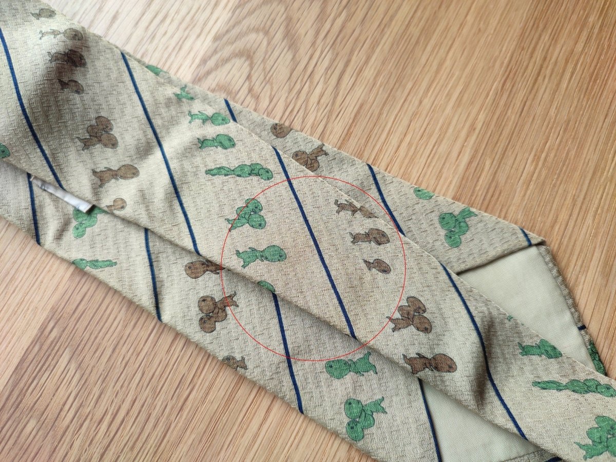 Vintage* Official Ghibli Mononoke Necktie • Princess Mononoke Neckwear/Ascot/Cravat/Accent Clothes,Yellow Silk Neck Tie - Kamaji Market