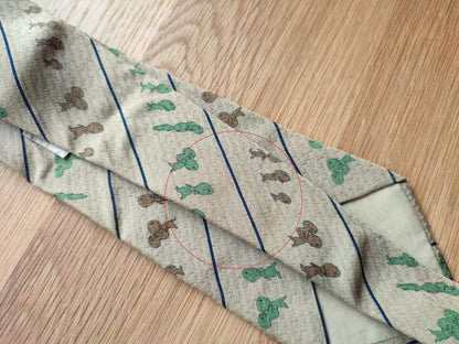 Vintage* Official Ghibli Mononoke Necktie • Princess Mononoke Neckwear/Ascot/Cravat/Accent Clothes,Yellow Silk Neck Tie - Kamaji Market
