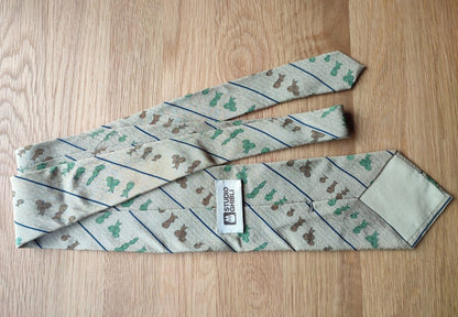 Vintage* Official Ghibli Mononoke Necktie • Princess Mononoke Neckwear/Ascot/Cravat/Accent Clothes,Yellow Silk Neck Tie - Kamaji Market