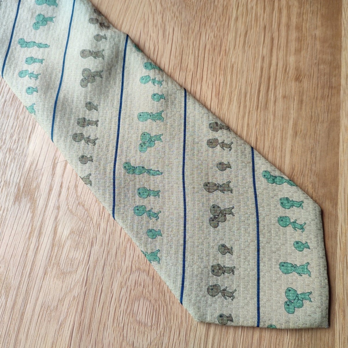 Vintage* Official Ghibli Mononoke Necktie • Princess Mononoke Neckwear/Ascot/Cravat/Accent Clothes,Yellow Silk Neck Tie - Kamaji Market