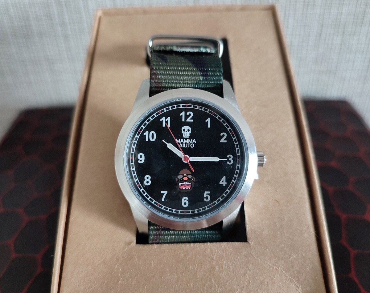 Vintage* Official Ghibli Museum Porco Rosso Wrist Watch • Crimson Pig Watch/Clock • Japanese Anime Watches - Kamaji Market