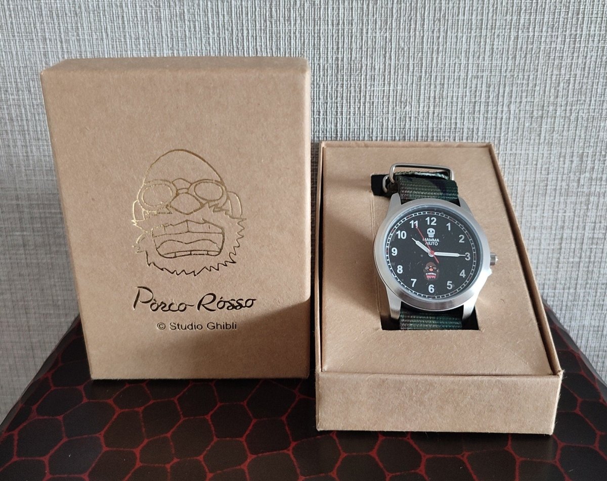 Vintage* Official Ghibli Museum Porco Rosso Wrist Watch • Crimson Pig Watch/Clock • Japanese Anime Watches - Kamaji Market