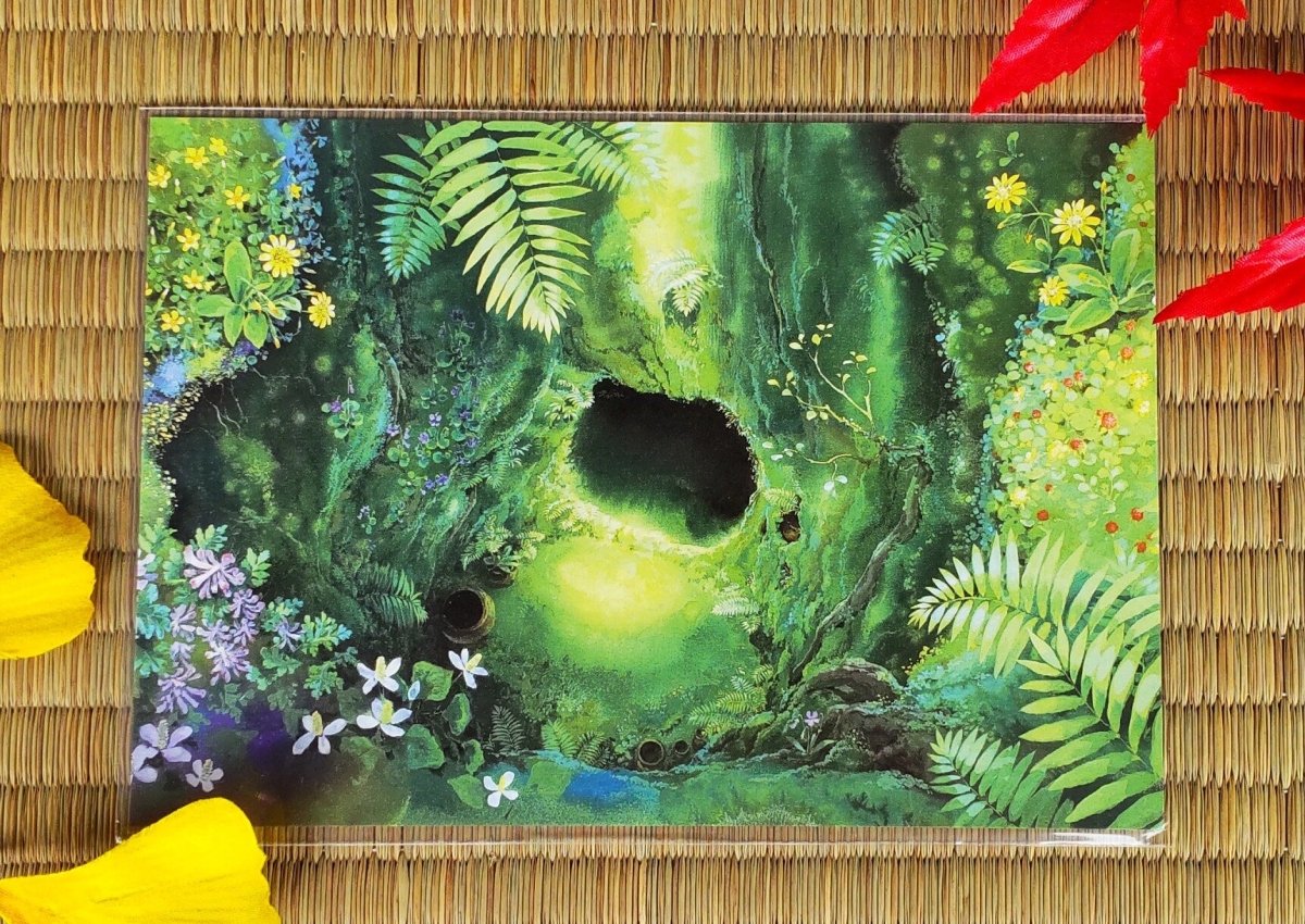Vintage* Official Ghibli Museum Postcard • My Neighbor Totoro Message card/Writing letter • Oga Kazuo Painting - Kamaji Market