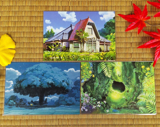 Vintage* Official Ghibli Museum Postcard • My Neighbor Totoro Message card/Writing letter • Oga Kazuo Painting - Kamaji Market