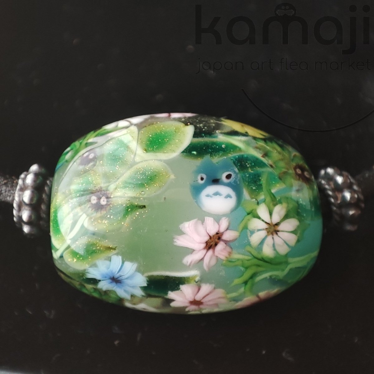 Vintage* Official Ghibli Museum Totoro Necklace • My Neighbor Totoro Handmade Glass Jewelry - Kamaji Market