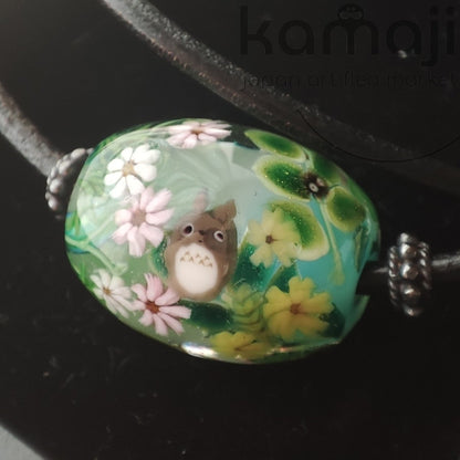 Vintage* Official Ghibli Museum Totoro Necklace • My Neighbor Totoro Handmade Glass Jewelry - Kamaji Market