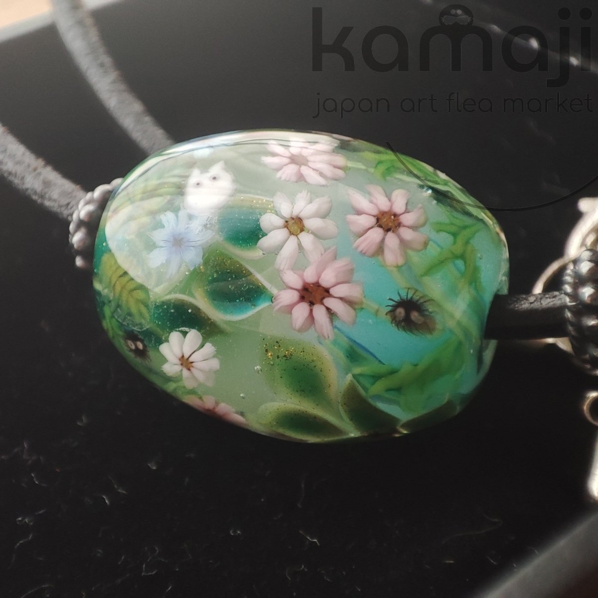 Vintage* Official Ghibli Museum Totoro Necklace • My Neighbor Totoro Handmade Glass Jewelry - Kamaji Market
