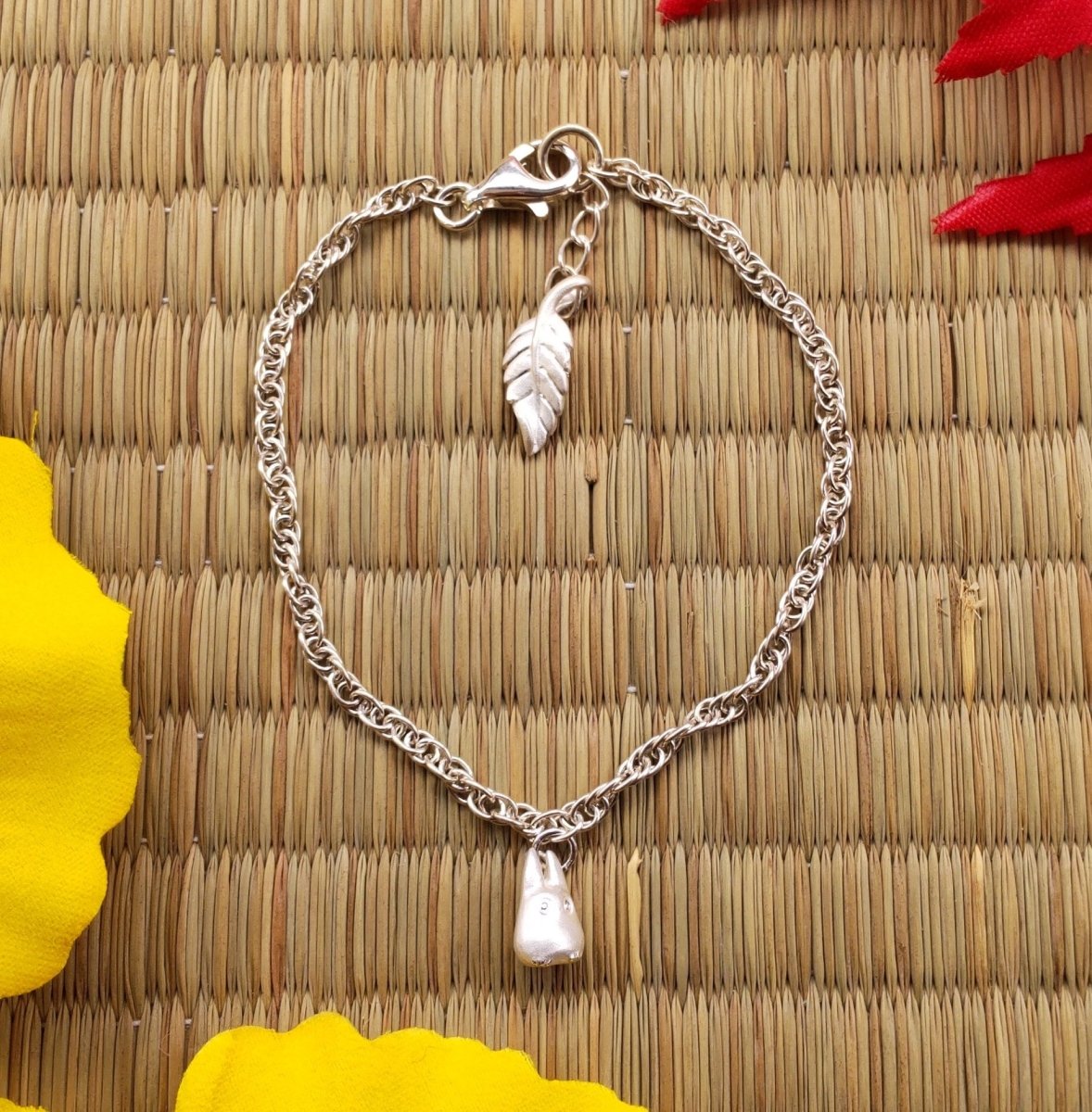 Vintage* Official Ghibli My Neighbor Totoro Silver Bracelet • Small Totoro Charm • Cominica - Kamaji Market