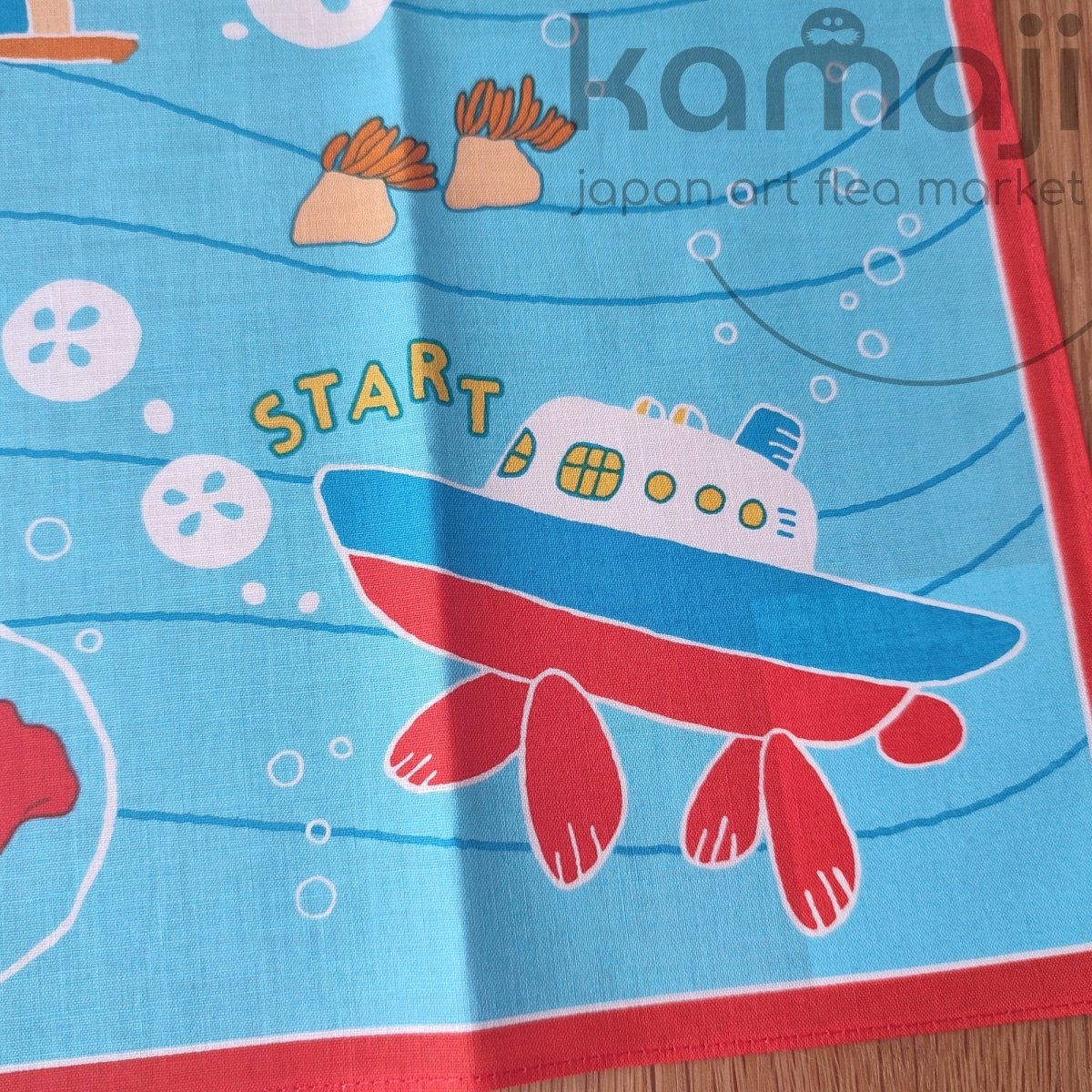 Vintage* Official Ghibli Ponyo Handkerchief/Tapestry • Ponyo on the Cliff Bandana/Neckerchief/Scarf/Wall Hanging/Interior Decor - Kamaji Market