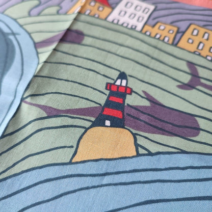 Vintage* Official Ghibli Ponyo Handkerchief/Wall Hanging • Ponyo on the Cliff Tapestry/Home Decor - Kamaji Market