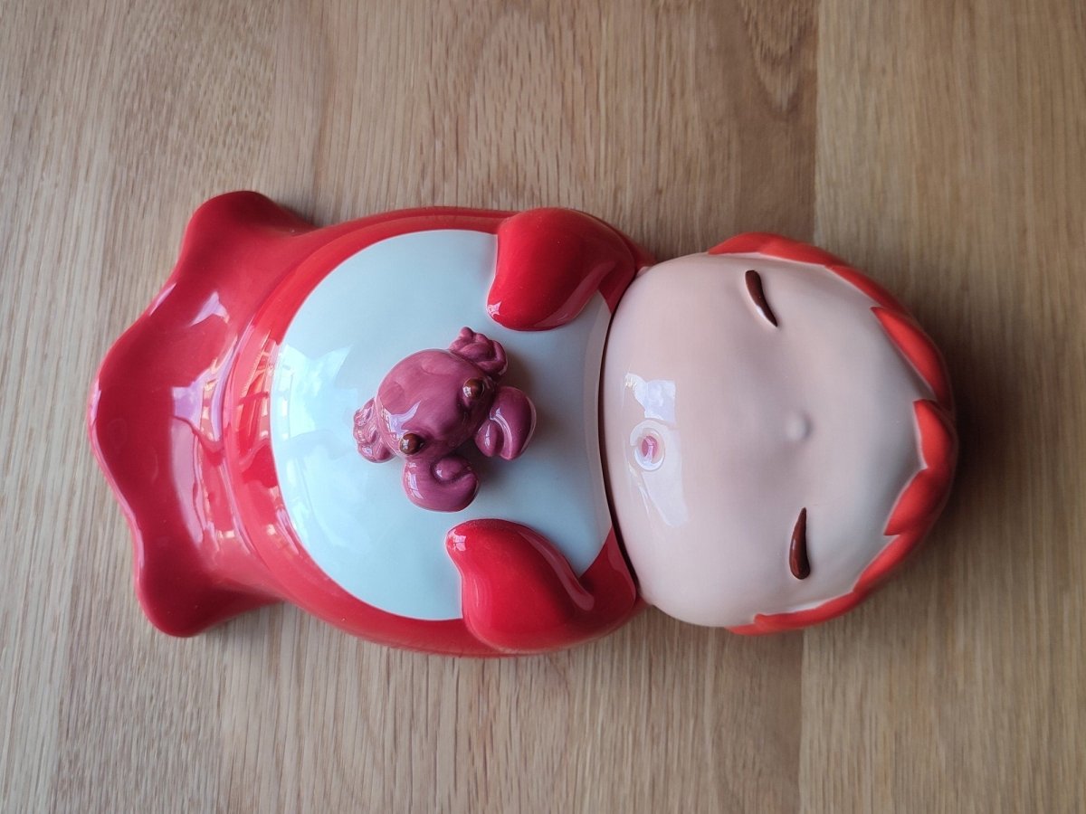 ポニョ陶器キャンディボックス Vintage* Official Ghibli Ponyo Jar/Candy Pot • Ponyo on the Cliff