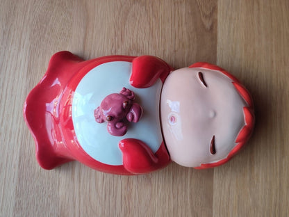 Vintage* Official Ghibli Ponyo Jar/Candy Pot • Ponyo on the Cliff by the Sea Ceramic Container/Bowl/Dish/Planter - Kamaji Market