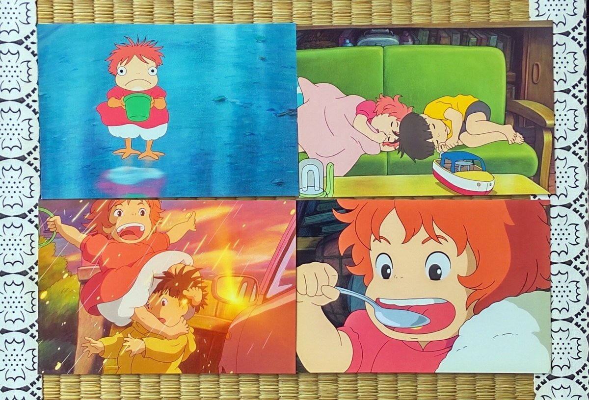 Vintage* Official Ghibli Ponyo Postcard • Message card/Writing letter • Japanese Stationery • Ponyo on the Cliff by the Sea - Kamaji Market