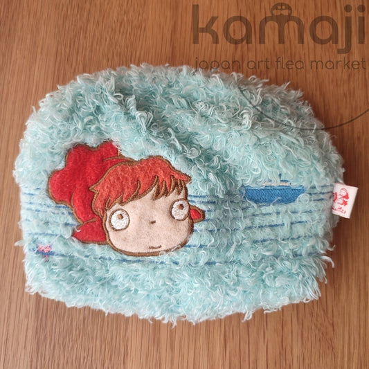 Vintage* Official Ghibli Ponyo Pouch • Ponyo on the Cliff Makeup Case/Cosmetic Bag/Purse - Kamaji Market