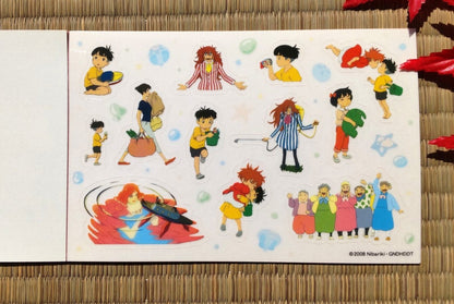 Vintage* Official Ghibli Ponyo Stickers set/Art book • Ponyo on the Cliff Sticker Sheets/Artbook • Kawaii Japanese Stationery - Kamaji Market