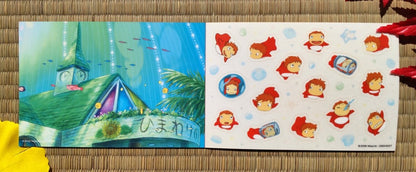 Vintage* Official Ghibli Ponyo Stickers set/Art book • Ponyo on the Cliff Sticker Sheets/Artbook • Kawaii Japanese Stationery - Kamaji Market