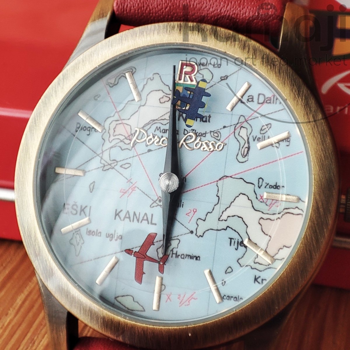 Vintage* Official Ghibli Porco Rosso Wrist Watch • Crimson Pig Watch/Clock • Japanese Anime Watches - Kamaji Market