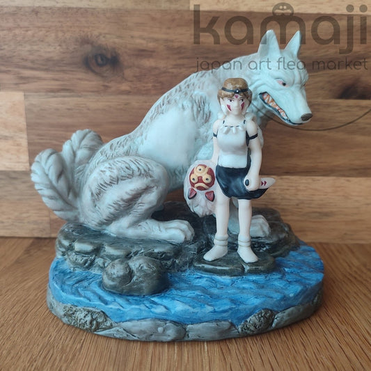 Vintage* Official Ghibli Princess Mononoke Figure/Music Box • San and Moro Home Decor/Interior Diorama - Kamaji Market