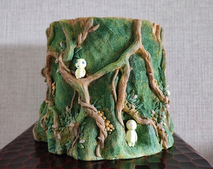 Vintage* Official Ghibli Princess Mononoke Planter Cover • Pot/Home Decor/Interior Diorama with Kodama Forest - Kamaji Market