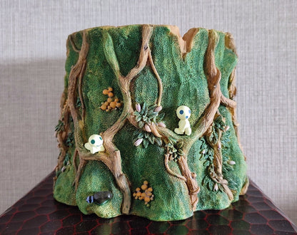Vintage* Official Ghibli Princess Mononoke Planter Cover • Pot/Home Decor/Interior Diorama with Kodama Forest - Kamaji Market