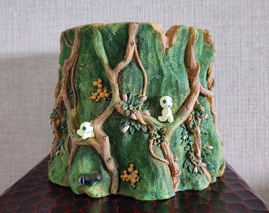 Vintage* Official Ghibli Princess Mononoke Planter Cover • Pot/Home Decor/Interior Diorama with Kodama Forest - Kamaji Market
