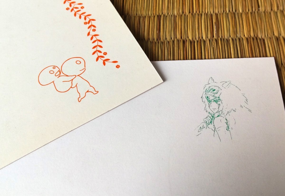 Vintage* Official Ghibli Princess Mononoke Postcard • Message card/Writing letter • Japanese Stationery • Anime Birthday Gift - Kamaji Market