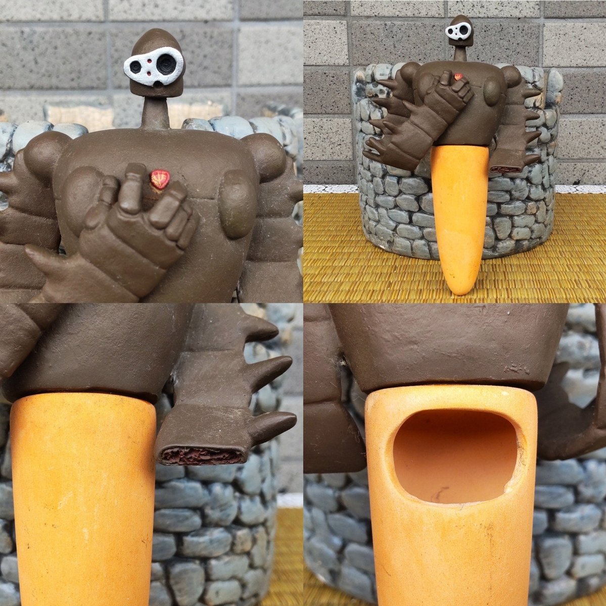 Vintage* Official Ghibli Robot Soldier Planter/Diorama • Laputa Castle in the Sky Pot/Cover/Holder/Stand/Replica/Decor - Kamaji Market