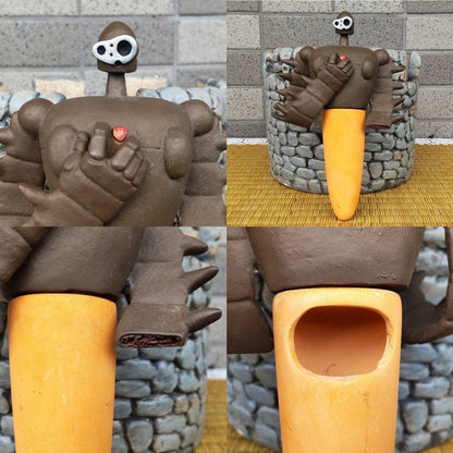 Vintage* Official Ghibli Robot Soldier Planter/Diorama • Laputa Castle in the Sky Pot/Cover/Holder/Stand/Replica/Decor - Kamaji Market