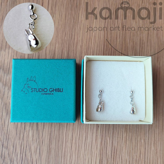 Vintage* Official Ghibli Small Totoro Silver Earrings • My Neighbor Totoro Japanese Jewelry • Cominica - Kamaji Market