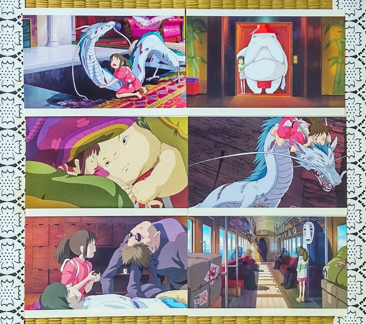 Vintage* Official Ghibli Spirited Away Postcard • Message card/Writing letter • Japanese Stationery • Chihiro, Yubaba, Kaonashi (No Face) - Kamaji Market