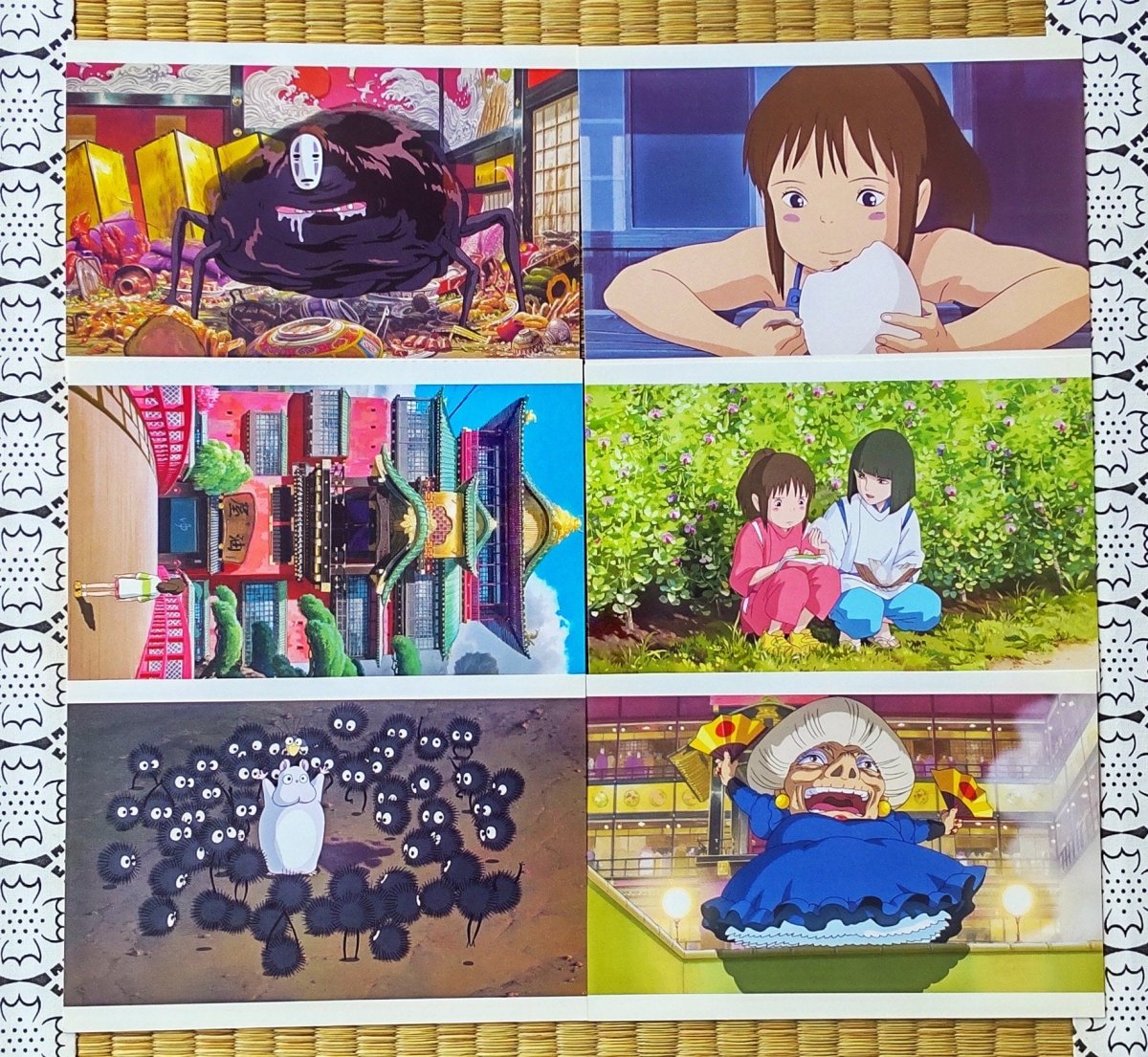 Vintage* Official Ghibli Spirited Away Postcard • Message card/Writing letter • Japanese Stationery • Chihiro, Yubaba, Kaonashi (No Face) - Kamaji Market