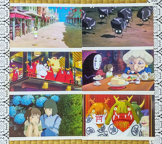 Vintage* Official Ghibli Spirited Away Postcard • Message card/Writing letter • Japanese Stationery • Chihiro, Yubaba, Kaonashi (No Face) - Kamaji Market
